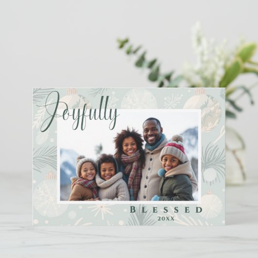 楽しい賛美家族の写真のクリスマス シーズンカード (スタンド正面)