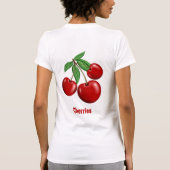 楽しい赤いさくらんぼのデザイン オーダーメイド Tシャツ (裏面)
