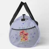 楽しい赤いケシ、ヒマワリと蝶 ダッフルバッグ (右)