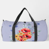 楽しい赤いケシ、ヒマワリと蝶 ダッフルバッグ (裏面)