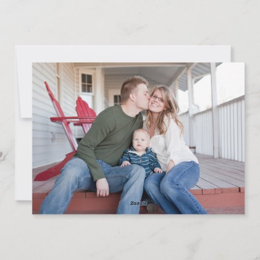 楽しい赤い賛美写真のクリスマス・ホリデー シーズンカード (裏面)