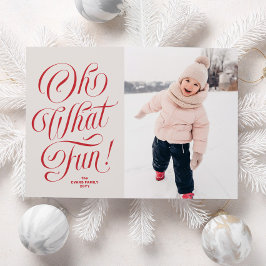 楽しい赤い3枚の写真のクリスマス シーズンカード
