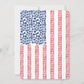 楽しい赤白青の若々しい70歳の誕生日パーティー 招待状 (裏面)