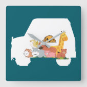 楽しい車 スクエア壁時計 (正面)