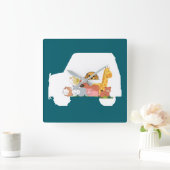 楽しい車 スクエア壁時計 (ホーム)