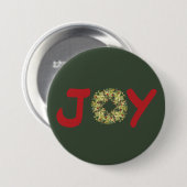 楽しい軽快なリースクリスマスピン 缶バッジ (正面&裏面)