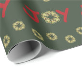 楽しい軽快なリースクリスマス ラッピングペーパー (ロールコーナー)