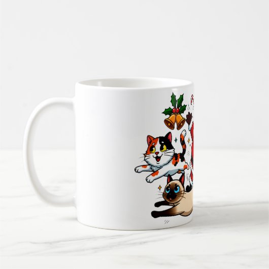 楽しい追跡: サンタのペットパレード コーヒーマグカップ (左)