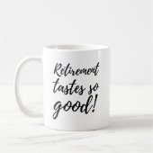 楽しい退職おめでとうTシャツ 退職祝いにぴったりなギフト コーヒーマグカップ (左)