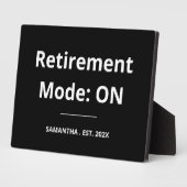 楽しい退職記念に「退職モード：オン」 フォトプラーク (側面)
