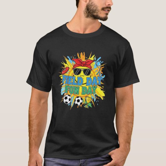 楽しい運動会の先生の学校行事 1 Tシャツ (正面)