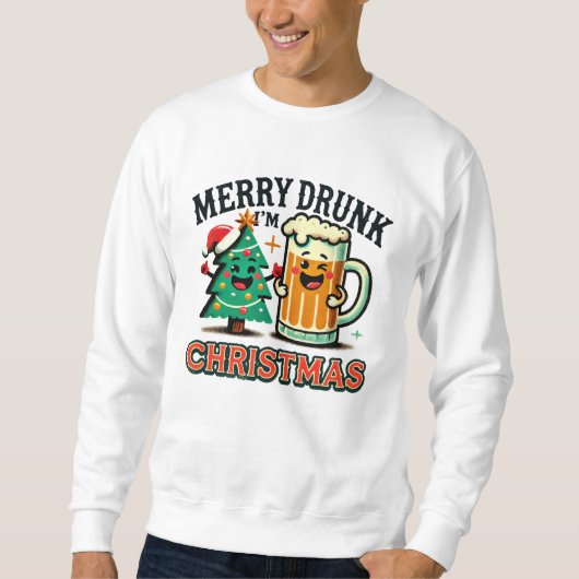楽しい酔っぱらいクリスマス スウェットシャツ (正面)