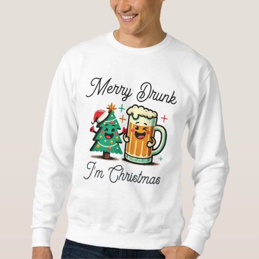 楽しい酔っぱらいクリスマス スウェットシャツ (正面)