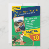 楽しい野球の誕生日ゲーム子供パーティー 招待状 (正面)