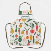 楽しい野菜イラストウーマン エプロン (正面)