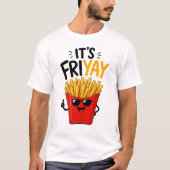 楽しい金曜日 ユニセックス 白 Tシャツ (正面)