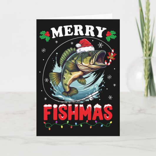 楽しい釣りクリスマス メンズ フィッシング ダダ カード (正面)