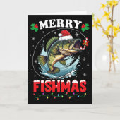 楽しい釣りクリスマス メンズ フィッシング ダダ カード (黄色い花)