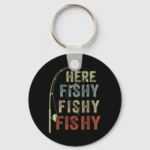 楽しい釣りシャツ Here-fishy B パパ 女性 子供用 キーホルダー