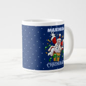 楽しい雪だるまのクリスマスのサプライズ最大級 カートゥーン ジャンボコーヒーマグカップ (正面右)