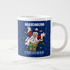 楽しい雪だるまのクリスマスのサプライズ最大級 カートゥーン ジャンボコーヒーマグカップ