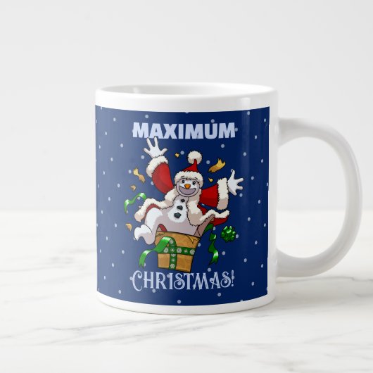 楽しい雪だるまのクリスマスのサプライズ最大級 カートゥーン ジャンボコーヒーマグカップ (右)