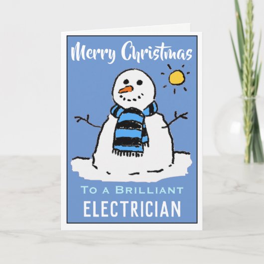 楽しい雪だるまのクリスマスカード。ホリデーカード シーズンカード (正面)
