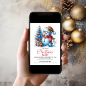 楽しい雪だるまのクリスマスパーティー 招待状