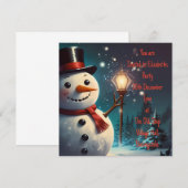 楽しい雪だるまのパーティー招待状 - 祭りのカード。 招待状 (正面/裏面)