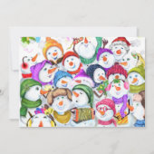 楽しい雪だるまのパーティー 面白いクリスマスカード (裏面)