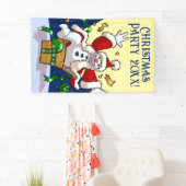 楽しい雪だるま サンタ クリスマスパーティー + 年 横断幕 (インサイチュ)