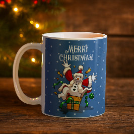 楽しい雪だるま メリークリスマス サプライズ カートゥーン コーヒーマグカップ