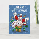 楽しい雪だるま メリークリスマス サプライズ カートゥーン シーズンカード (正面)