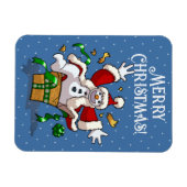 楽しい雪だるま メリークリスマス サプライズ カートゥーン マグネット (横)