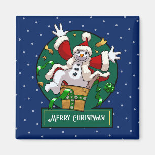 楽しい雪だるま メリークリスマス サプライズ カートゥーン マグネット