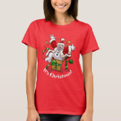 楽しい雪だるま メリークリスマス!ビッグサプライズ カートゥーン Tシャツ (正面)