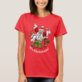 楽しい雪だるま メリークリスマス！ビッグサプライズ カートゥーン Tシャツ