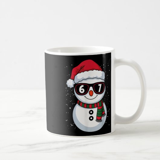 楽しい雪だるま 6 7 クリスマス 67 ミーム 世代 アルファ コーヒーマグカップ (右)