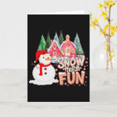 楽しい雪のウィンター・クリスマス・先生・休日のデザイン カード (黄色い花)
