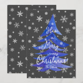 楽しい雪のクリスマスツリーを シーズンカード (正面/裏面)