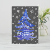 楽しい雪のクリスマスツリーを シーズンカード (スタンド正面)