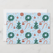 楽しい雪のクリスマスパーティーの写真 サンキューカード (裏面)