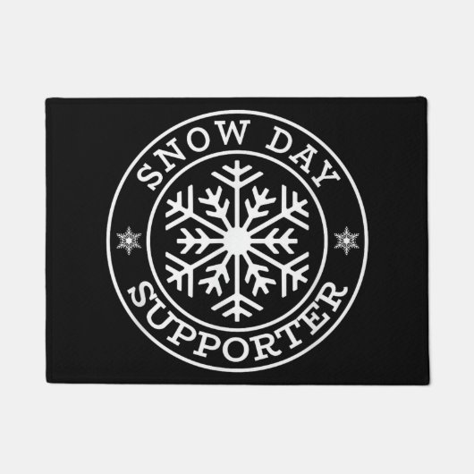 楽しい雪の日 サポートする先生 生徒 冬の雪 ドアマット (正面)