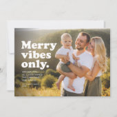 楽しい雰囲気だけのレトロなホリデー写真カード シーズンカード (正面)