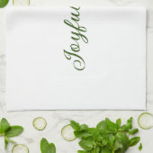 楽しい雰囲気クリスマスグリーンの休日の家族の名前 キッチンタオル (折り畳み)