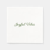 楽しい雰囲気クリスマスグリーンの休日の家族の名前 スタンダードカクテルナプキン (正面)