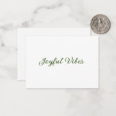 楽しい雰囲気クリスマスグリーンの休日の家族の名前 ノートカード (正面/裏面インサイチュ)