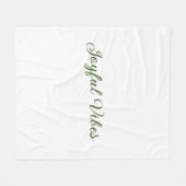 楽しい雰囲気クリスマスグリーンの休日の家族の名前 フリースブランケット (正面(横))