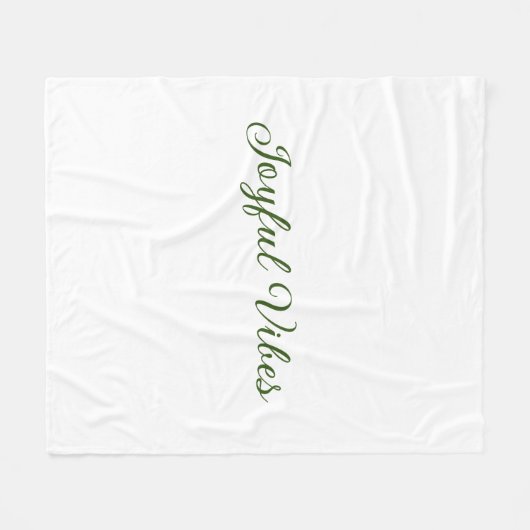 楽しい雰囲気クリスマスグリーンの休日の家族の名前 フリースブランケット (正面(横))