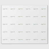 楽しい雰囲気クリスマスグリーンの休日の家族の名前 ラッピングペーパー (フラット)